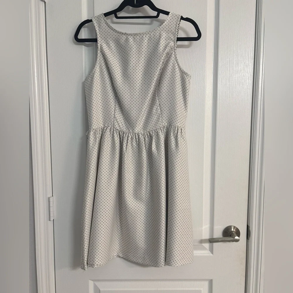 Kensie White and Black Polka Dot Sleeveless Fit & Flare Dress - Picture 1 of 1